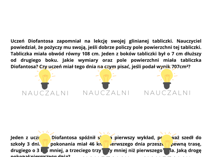 Projekt klasa6 Równania Uczniowie Diofantosa