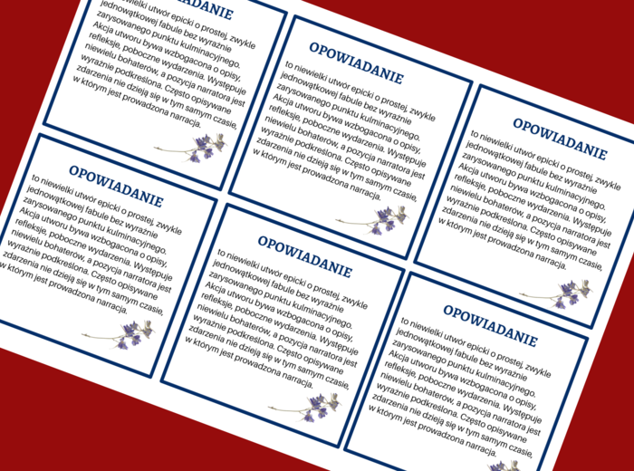 OPOWIADANIE - epika – cechy – wklejka