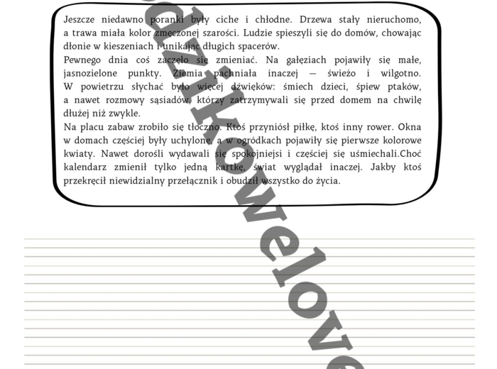Wiosenny pakiet edukacyjny-samodzielne tworzenie wypowiedzi pisemnej oraz świadome formułowanie myśli