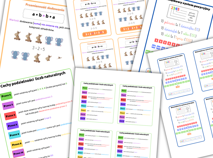 Wklejki i plakaty matematyczne