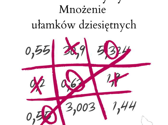 Matematyczne kółko i krzyżyk - mnożenie ułamków dziesiętnych
