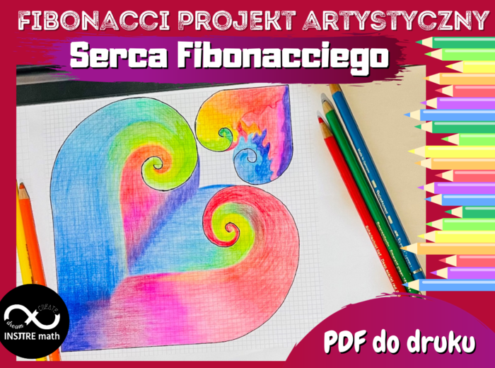 Dzień Fibonacciego. Fibonacci – Prostokąt, Spirala i Serca Fibonacciego. Projekt matematyczno-artystyczny.