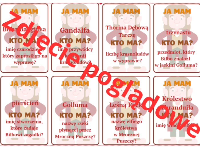 "Ja mam, kto ma?" - na podstawie lektury "Hobbit, czyli tam i z powrotem"