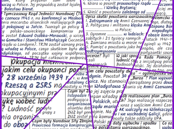 Polska i Polacy w dobie II wojny światowej – komplet NOTATEK i KART PRACY