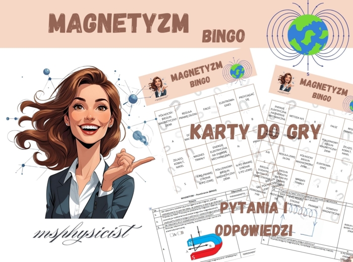 POWTÓRZENIE: MAGNETYZM – klasa 8 – lekcja powtórzeniowa – GRA dydaktyczna. BINGO. MOC powtórki.