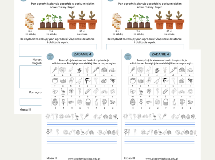 WIOSENNE STACJE ZADANIOWE dla 3 klasy