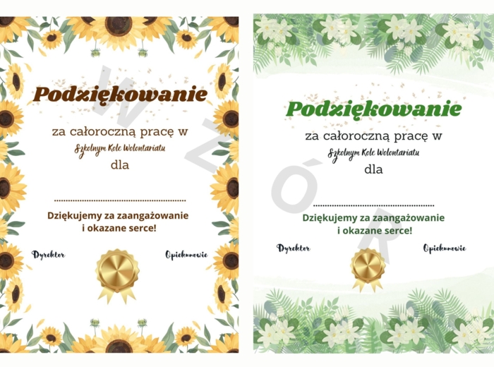 PODZIĘKOWANIA WOLONTARIAT