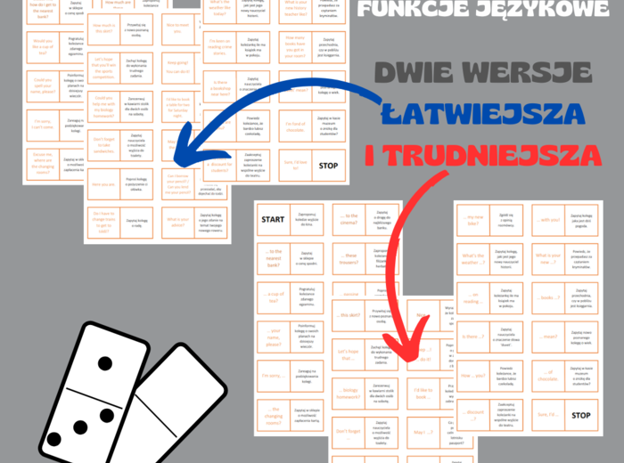 DOMINO FUNKCJE JĘZYKOWE / DWIE WERSJE