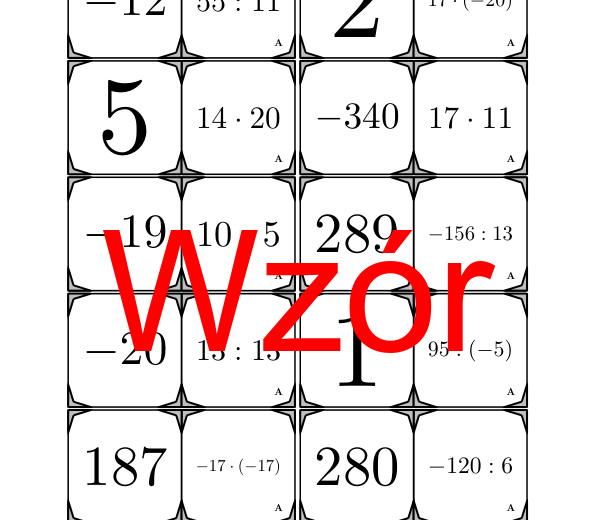 Domino - Mnożenie i dzielenie liczb całkowitych | matematyka