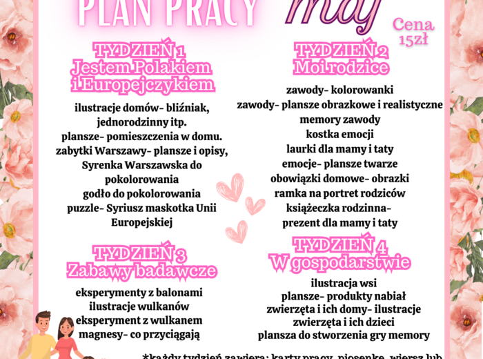 PLAN PRACY - MAJ (kompletny plan wraz z wszystkimi materiałami do zajęć)