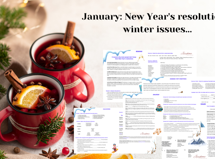 GOTOWA_LEKCJA_A2+/B1 January: New Year's resolutions, winter issues...