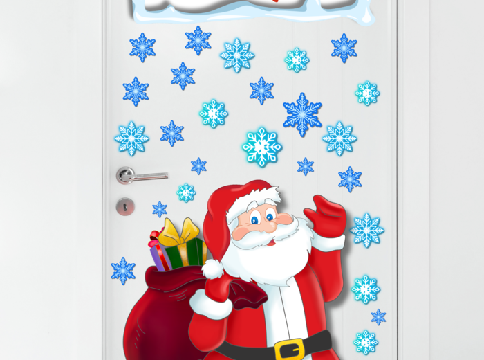 ŚWIĄTECZNA dekoracja drzwi z MIKOŁAJEM XXL