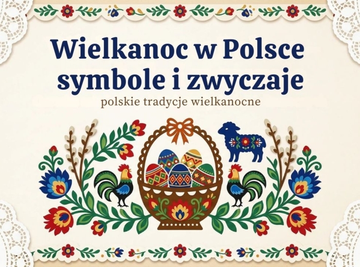 Wielkanoc w Polsce – symbole i zwyczaje (gazetka szkolna / prezentacja, styl folkowy