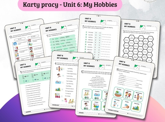 New English Adventure 3 – Unit 6: My hobbies – Karty pracy dla klasy 3