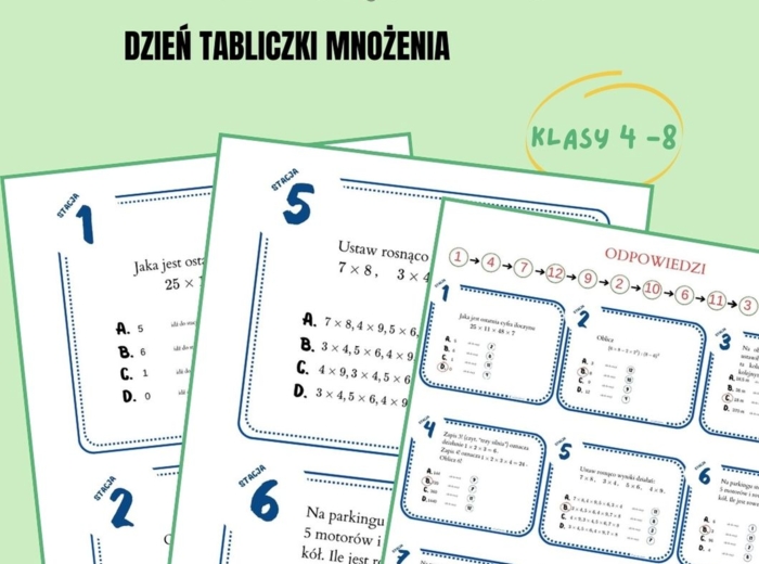 Stacje zadaniowe na Dzień Tabliczki Mnożenia