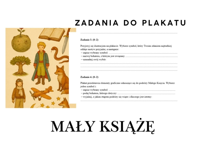 ZADANIA DO PLAKATU- ,,Mały Książę" (symbole graficzne)