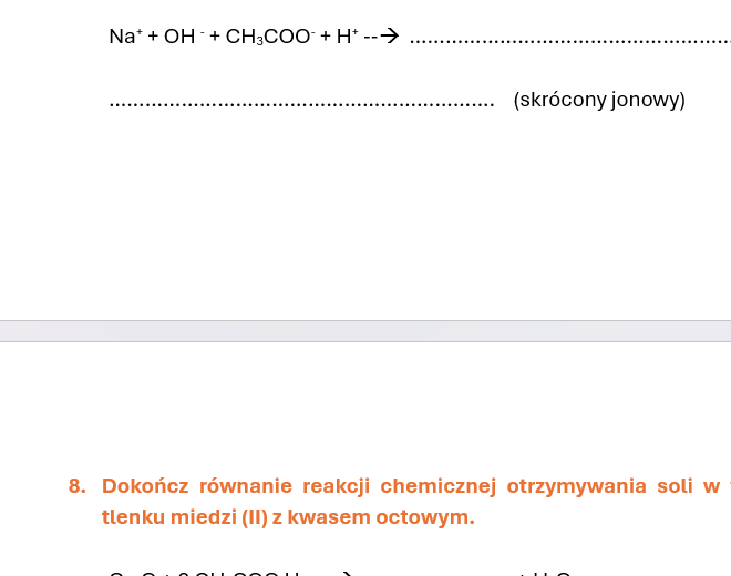 Kartkówka/karta pracy KWASY KARBOKSYLOWE