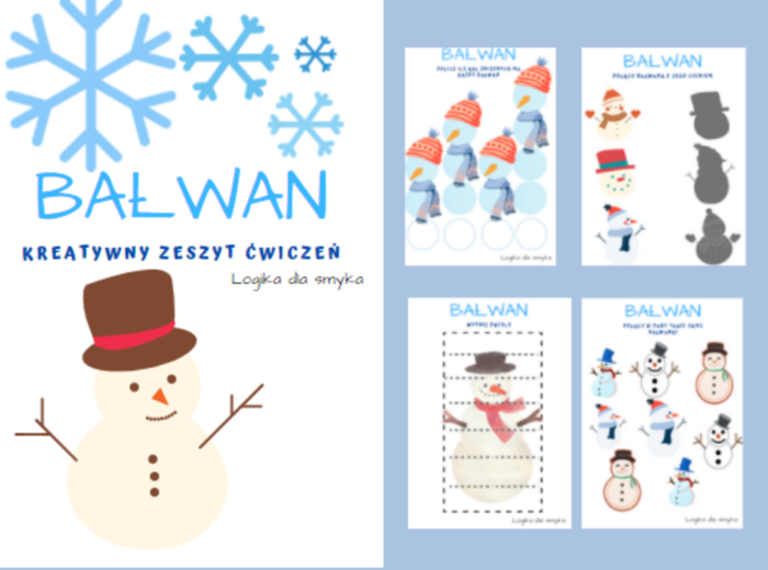 Bałwan - karty pracy