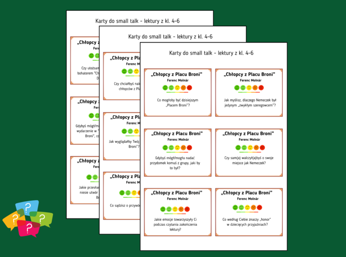 CHŁOPCY Z PLACU BRONI - Karty do SMALL TALK - lektury - gra