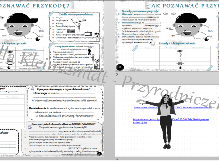 Kompletny zestaw na jedną lekcję „Jak poznawać przyrodę” – sketchnotka + karty pracy w power point + gratisowy link do prezentacji multimedialnej niekomercyjnej + gratisowy link do lekcji multimedialnej niekomercyjnej również wykonanej w genial.ly do ind