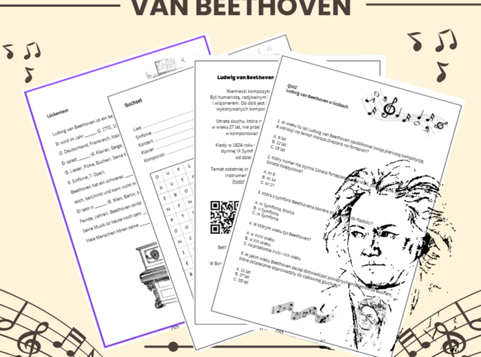 Ludwig van Beethoven Arbeitsblatt język niemiecki