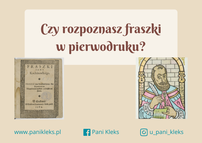 Czy rozpoznasz fraszki w pierwodruku?