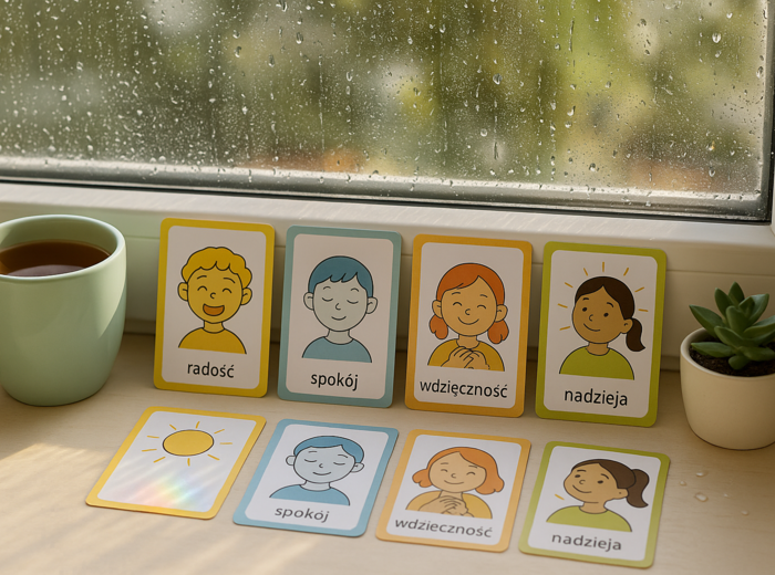 „Deszczowe emocje” – karty obrazkowe do rozmów o uczuciach