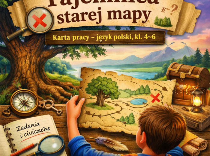 🗺️ Tajemnica starej mapy – karta pracy do czytania ze zrozumieniem (klasy 4–6)