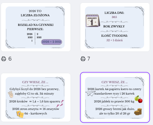 Gazetka - rok 2026 okiem matematyki.
