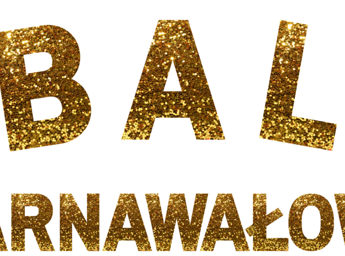 Napis "Bal karnawałowy 2023" - złoty - PROMOCJA