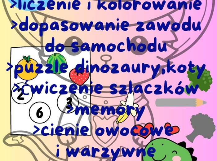 Karta Pracy Dinozaury i Koty