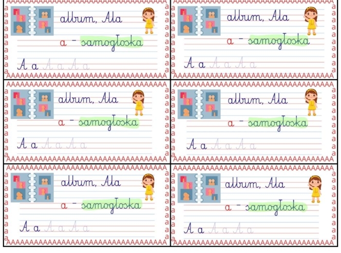 Wklejki - litery - klasa 1