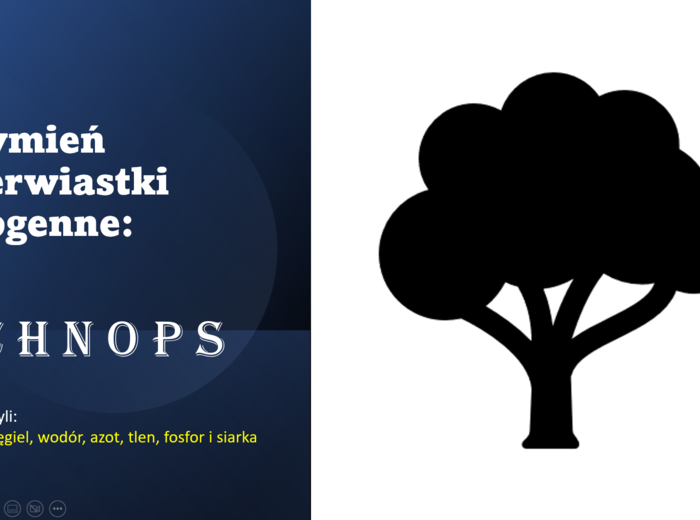 Fiszki na slajdach - BIOLOGIA - Temat: Skład chemiczny organizmów. Pierwiastki, woda, rodzaje wiązań chemicznych