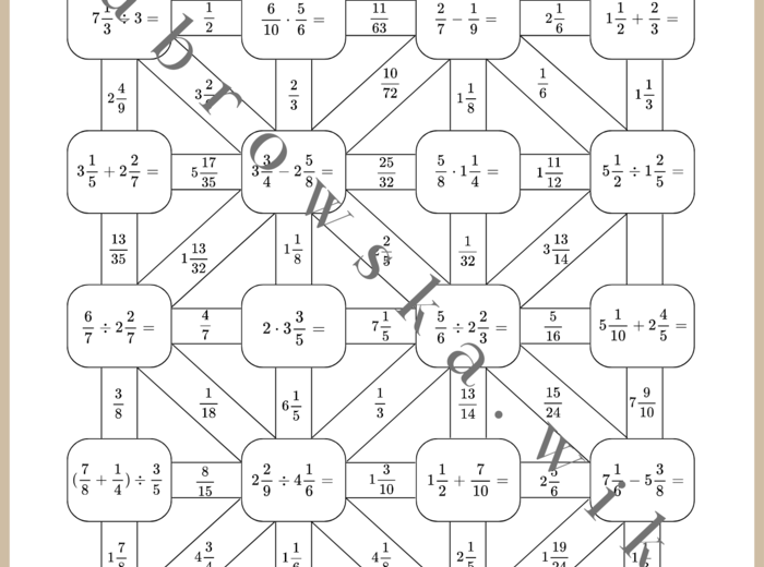 Ułamkowy labirynt – ułamki zwykłe