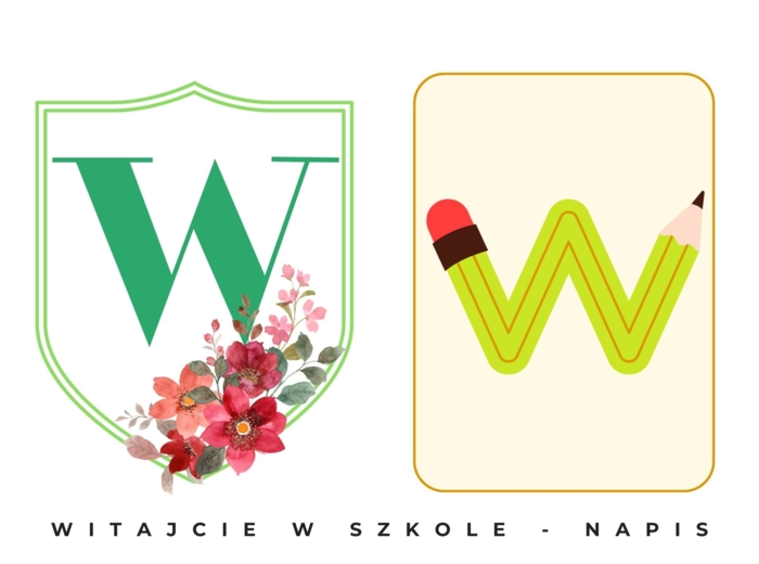Witajcie w szkole - litery/napis - gazetka