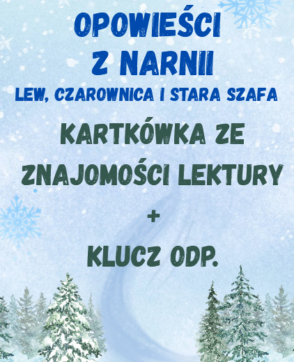 Opowieści z Narnii - kartkówka + klucz odpowiedzi