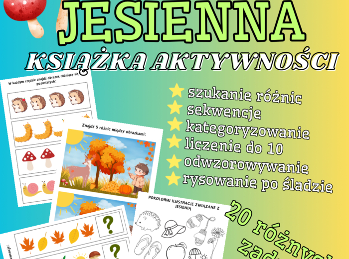 Jesienny BUSY BOOK - 20 aktywności o różnym stopniu trudności