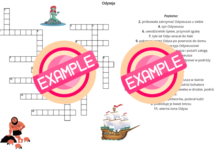 Pakiet krzyżówek premium, antyk, 7 krzyżówek plus rozwiązania