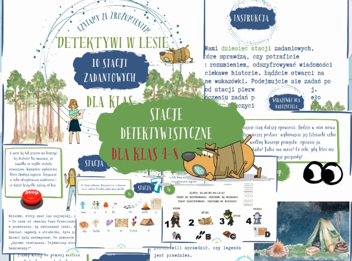 Detektywistyczne stacje zadaniowe- klasy 4-8