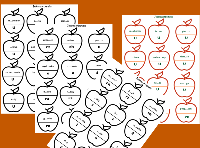 JESIENNA ORTOGRAFIA - układanka - jesień - ćwiczenia ortograficzne