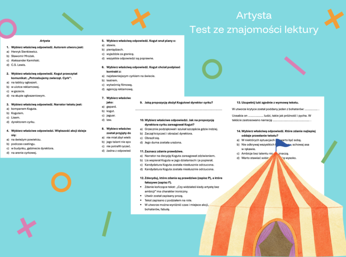 Artysta - test ze znajomości lektury