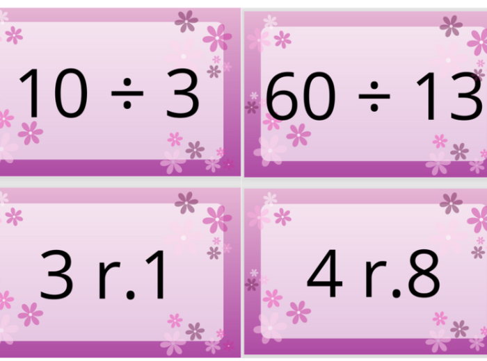 Fiszki z dzielenia z resztą do 100 – do samodzielnego wydruku