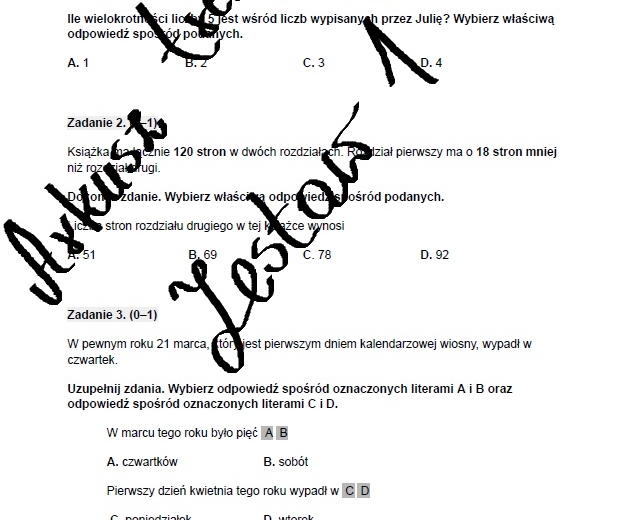 Egzamin ósmoklasisty z matematyki. Arkusz treningowy - zestaw 1.