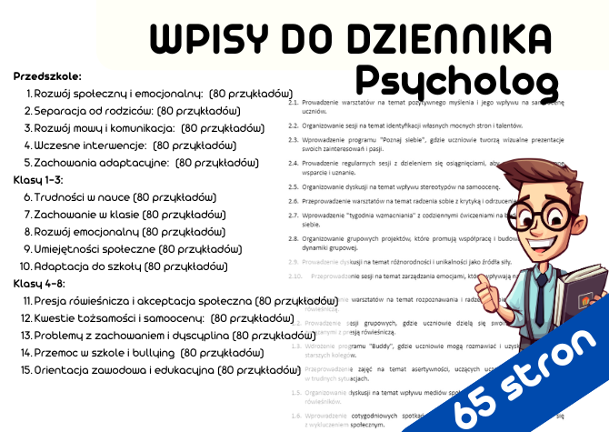 Wpisy do dziennika - psycholog przedszkolny i szkolny