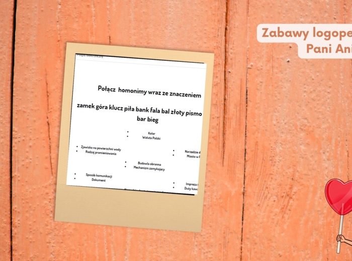 Paronimy, homonimy zadania