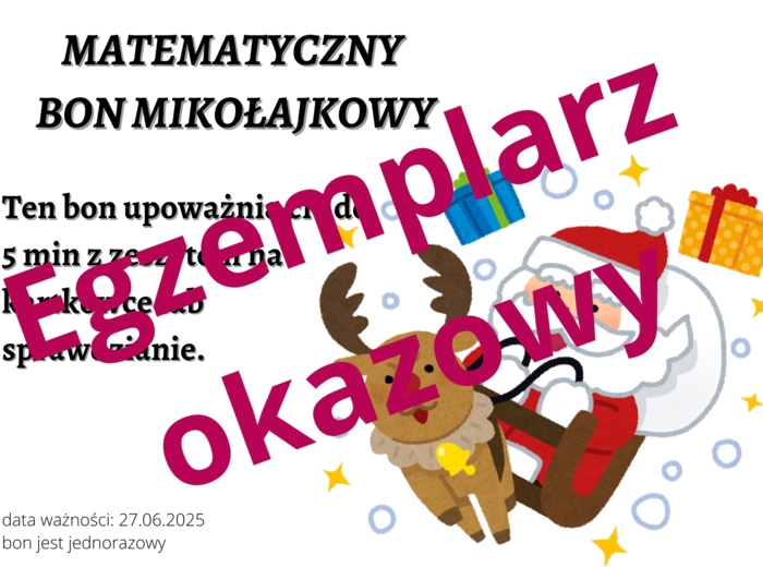 Matematyczny bon mikołajkowy 2024/2025
