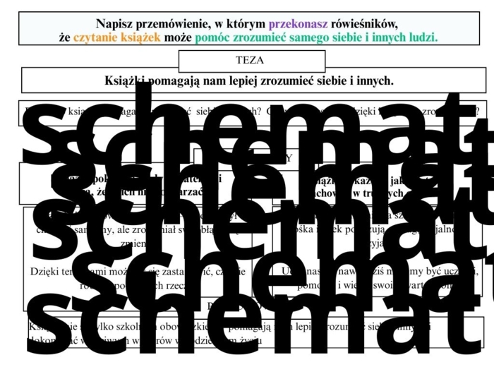 WZORCOWE PRZEMÓWIENIE NA EGZAMIN ÓSMOKLASISTY + SCHEMAT gratis