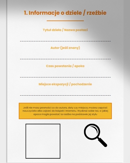 Karta obserwacji. Opis rzeźby