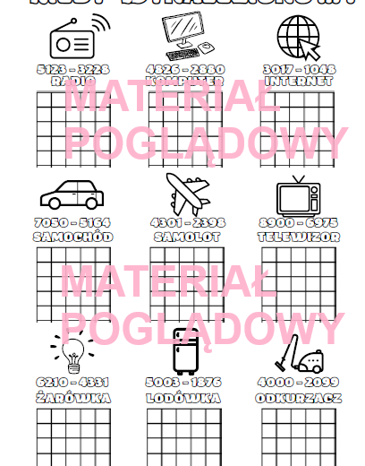 PAKIET Działania pisemne - karty pracy