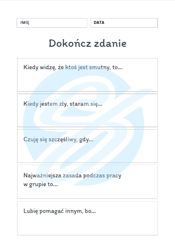 TUS Karty Niedokończonych Zdań: Kreatywny materiał edukacyjny do pracy nad umiejętnościami społecznymi